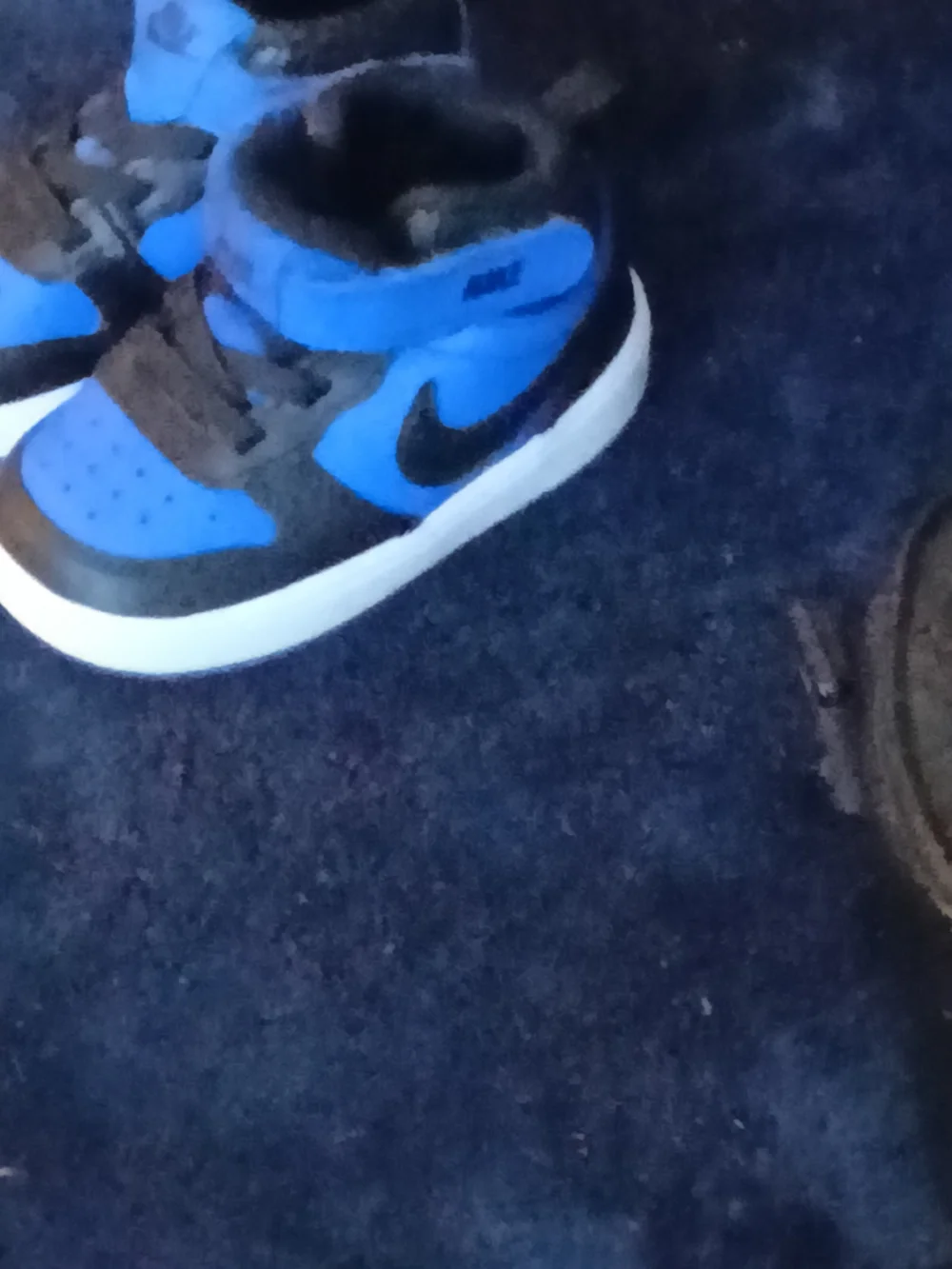 Nike Kids Royal Blue and Black High-Top Sneakers